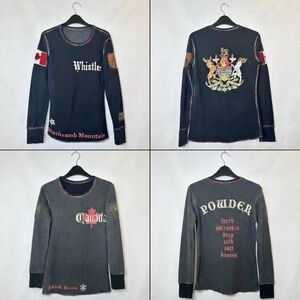 Alp N Rock Reversible Ski Graphic Top Canada Whistler Blackcomb Mountain Size S.